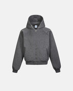 Flation Grey Boxy Zip Up Hoodies
