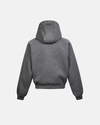 Flation Grey Boxy Zip Up Hoodies