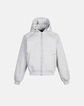 Flation Grey Boxy Zip Up Hoodies