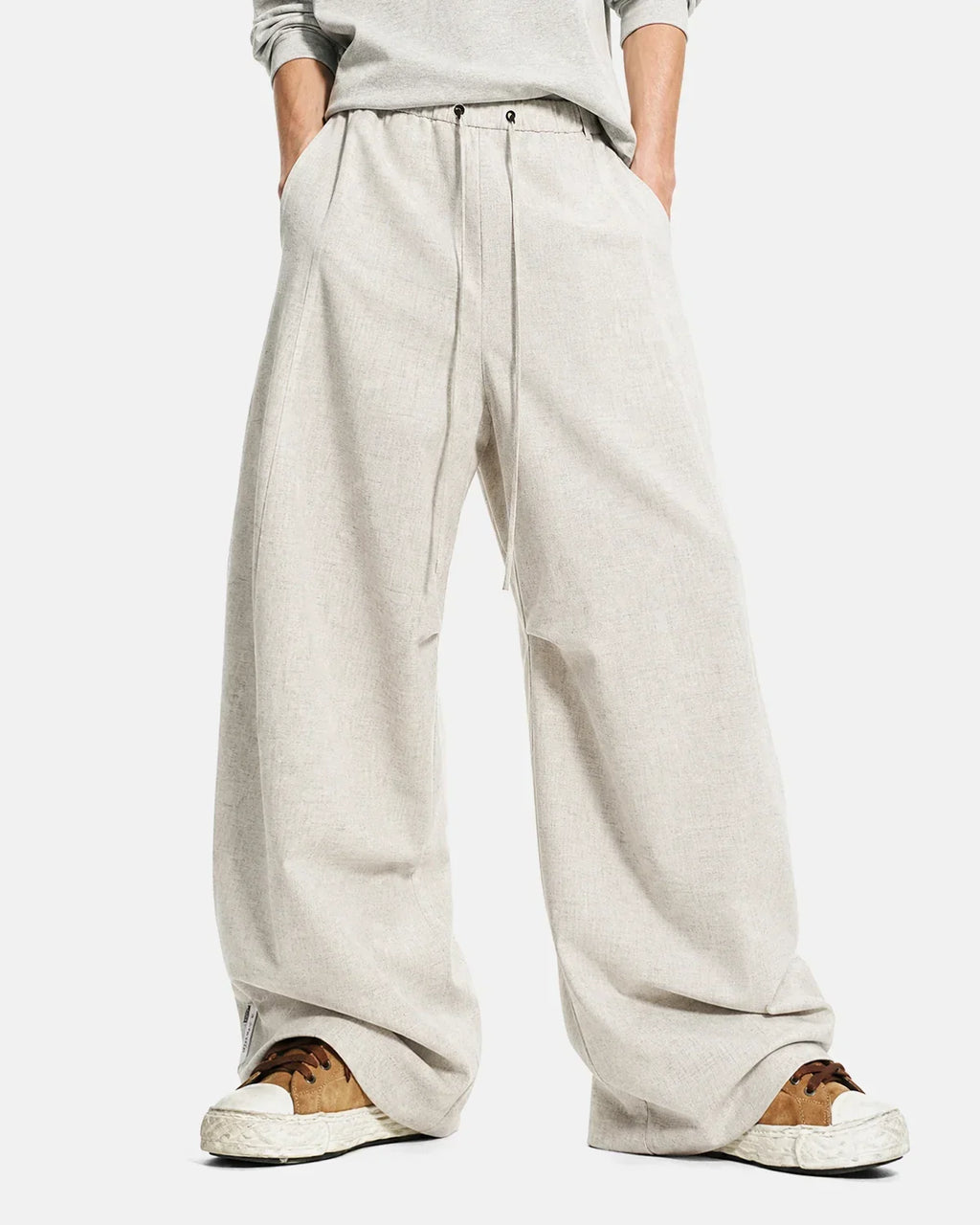 Cotton Linen Wide-leg Pants | Flation Streetwear