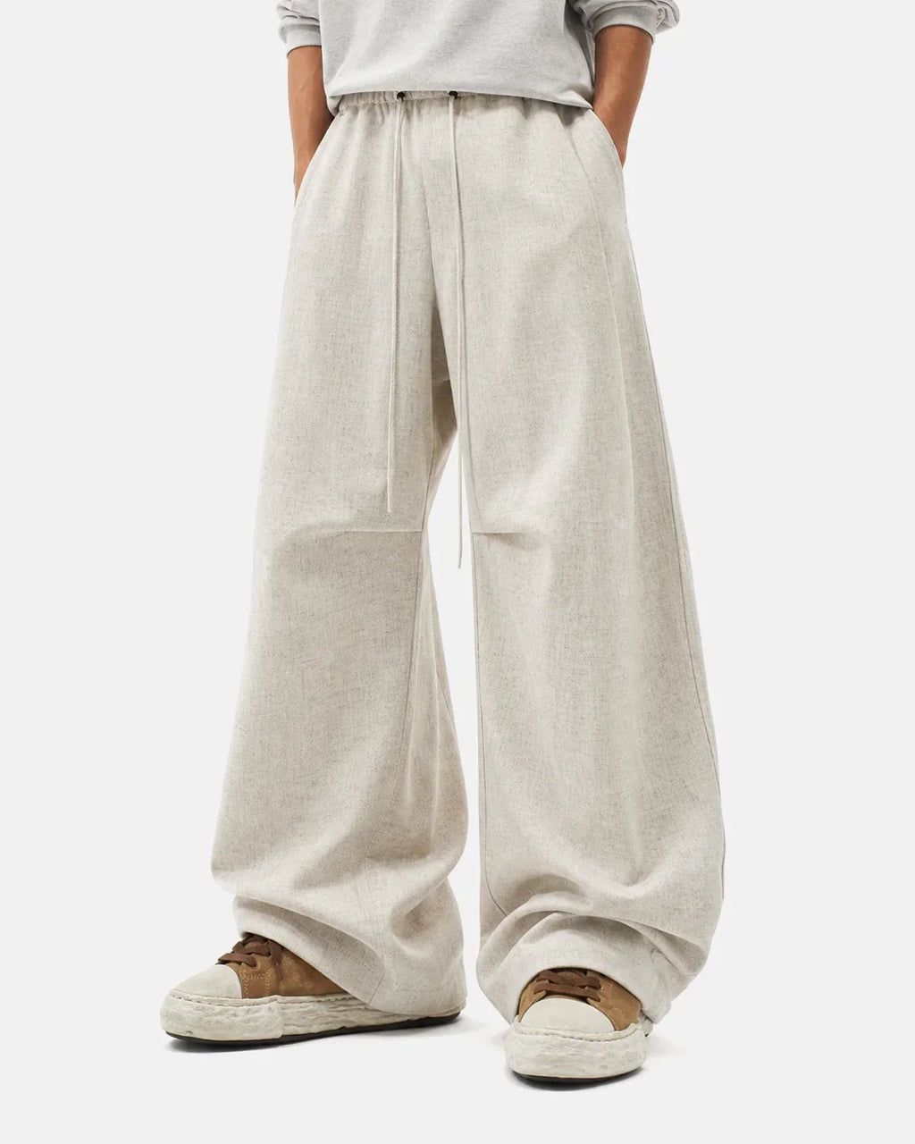 Cotton Linen Wide-leg Pants | Flation Streetwear