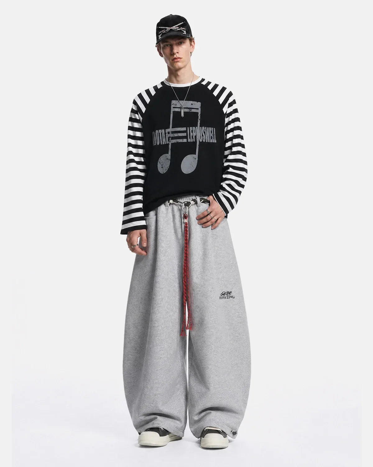 Music Graphic Striped Long Sleeve T-Shirt | Flation Streetwear
