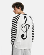 Music Graphic Striped Long Sleeve T-Shirt | Flation Streetwear