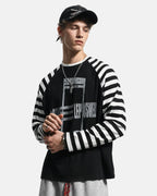 Music Graphic Striped Long Sleeve T-Shirt | Flation Streetwear