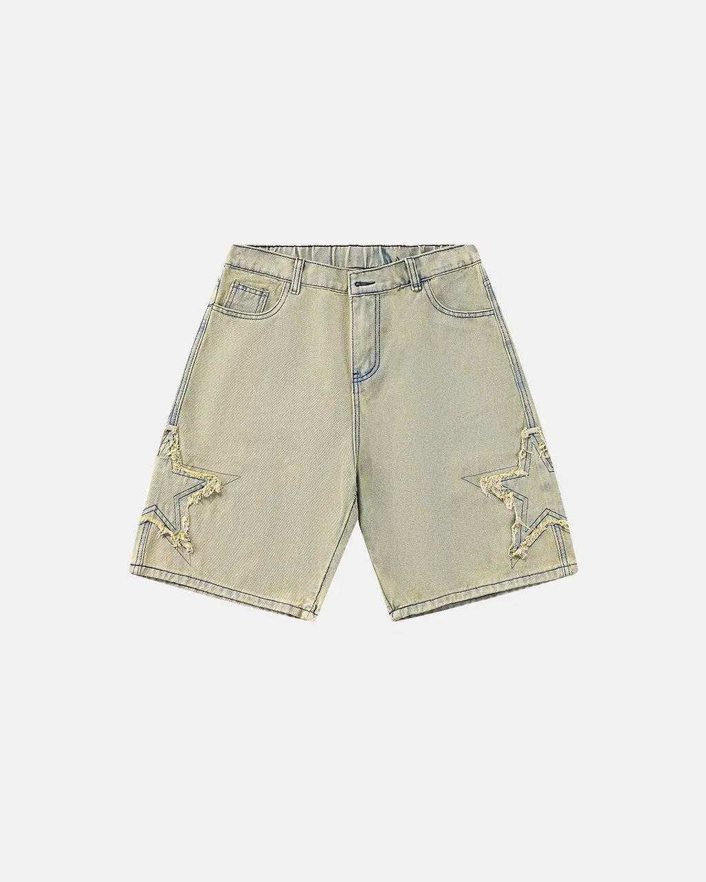 Star Patch Distressed Baggy Jorts | Flation Streetwear
