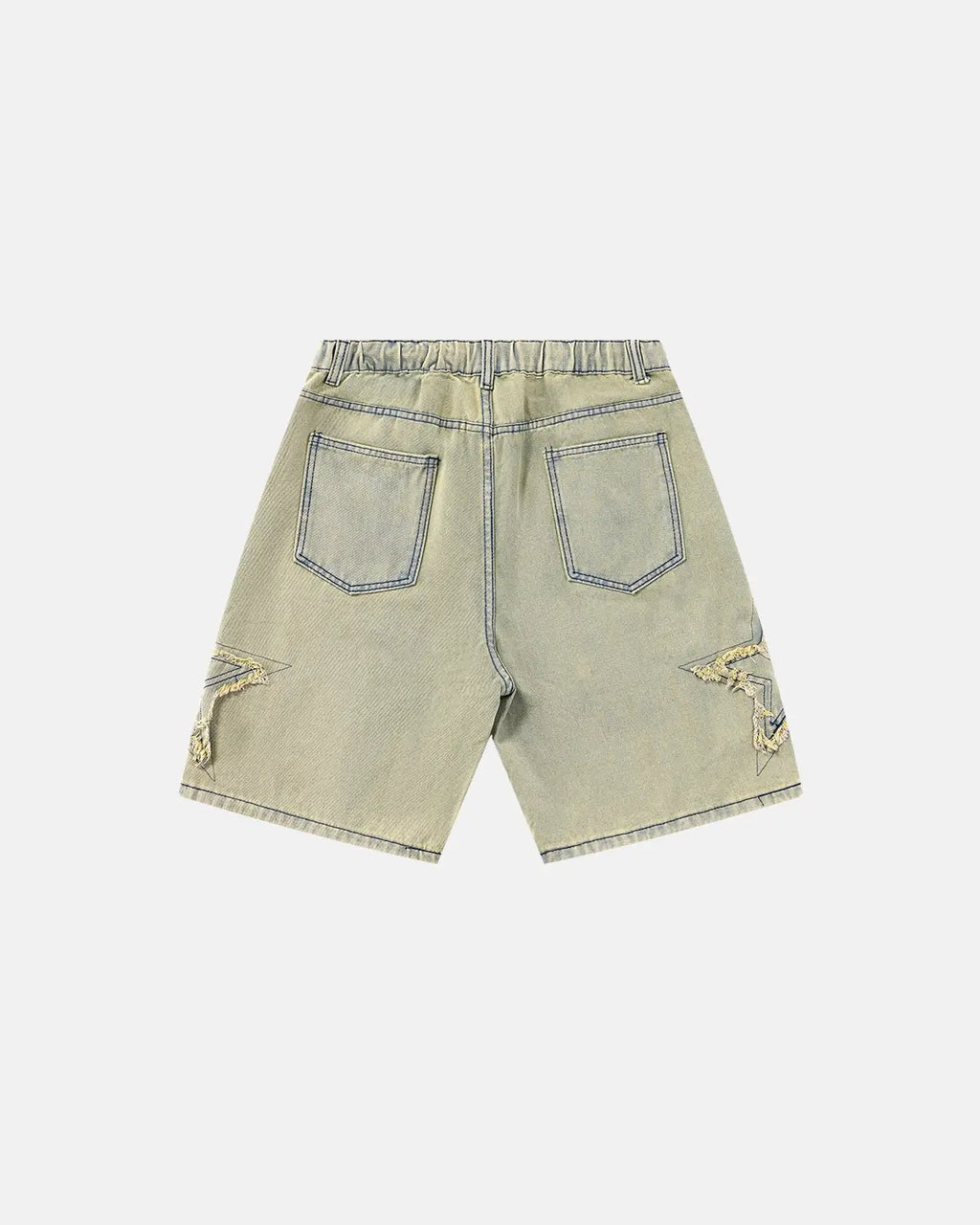 Star Patch Distressed Baggy Jorts | Flation Streetwear