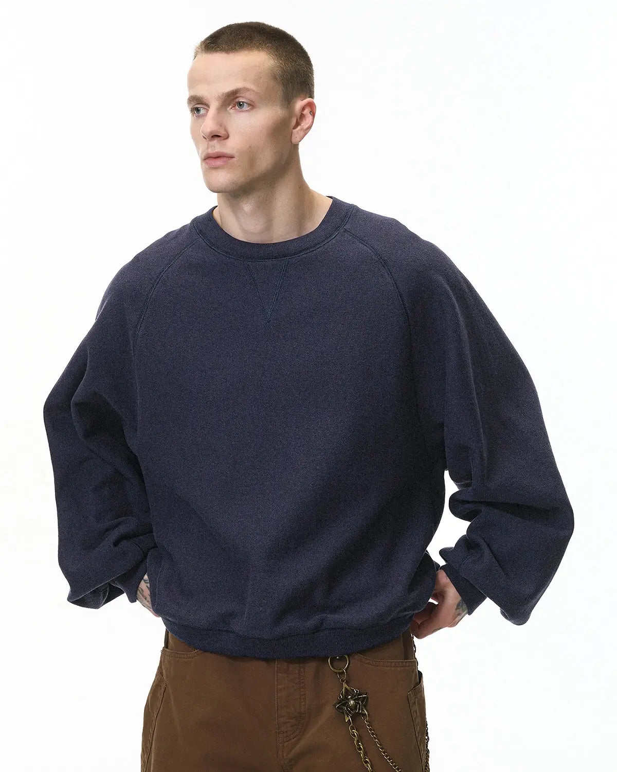 Batwing Sleeve Fleece Crewneck Sweatshirt | Flation Streetwear