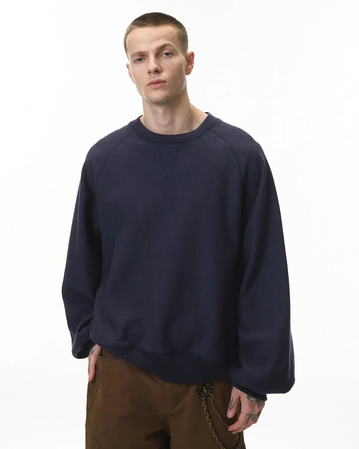 Batwing Sleeve Fleece Crewneck Sweatshirt | Flation Streetwear