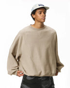 Batwing Sleeve Fleece Crewneck Sweatshirt | Flation Streetwear