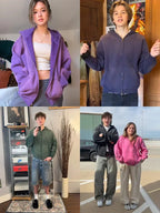 Acid Washed Zip Up Hoodies | Flation Streetwear