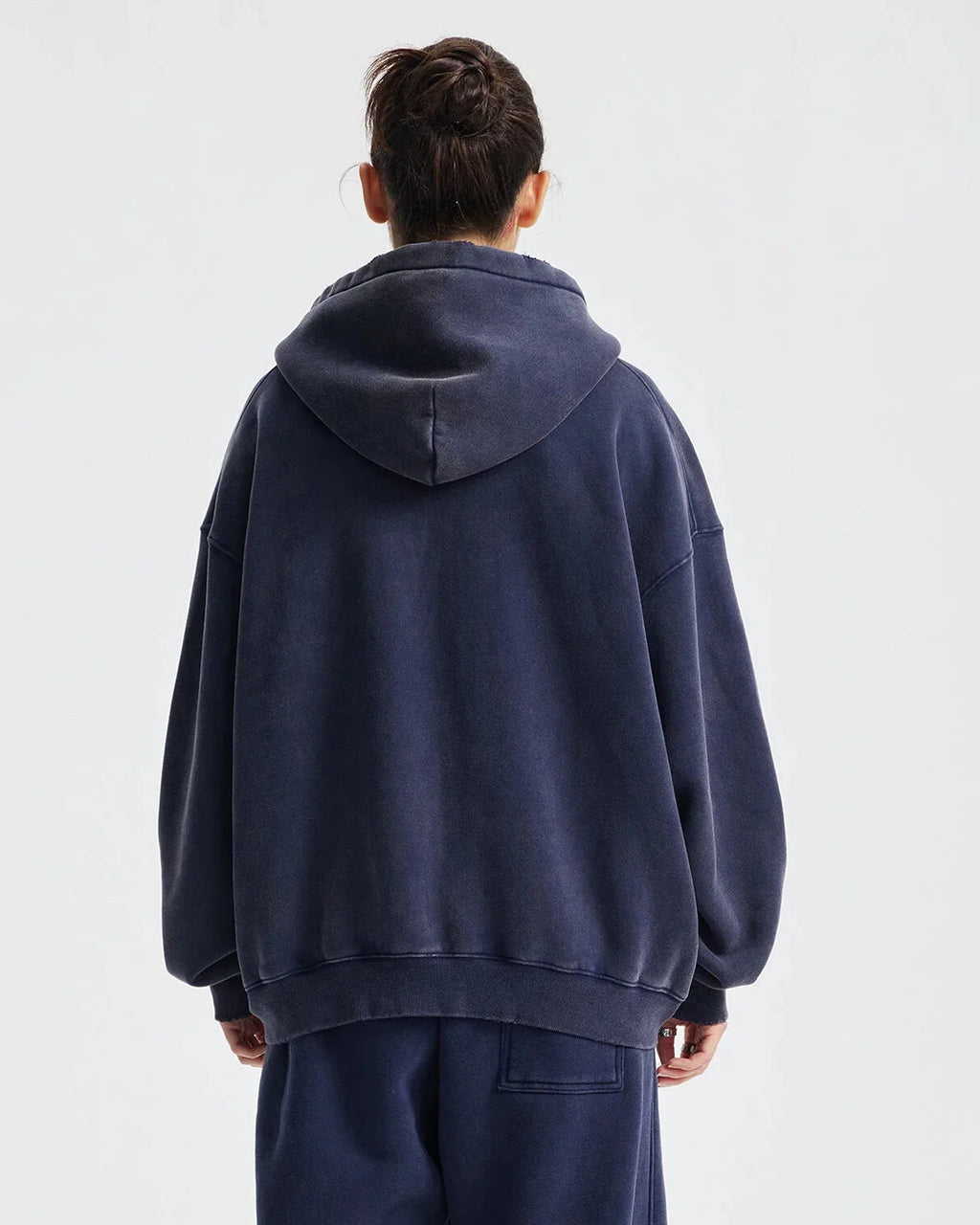 Boxy Fit Acid Washed Fleece Zip Up Hoodies | Flation Streetwear
