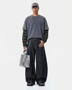 Distressed Plaid Layered Long Sleeve Tees | Flation Streetwear