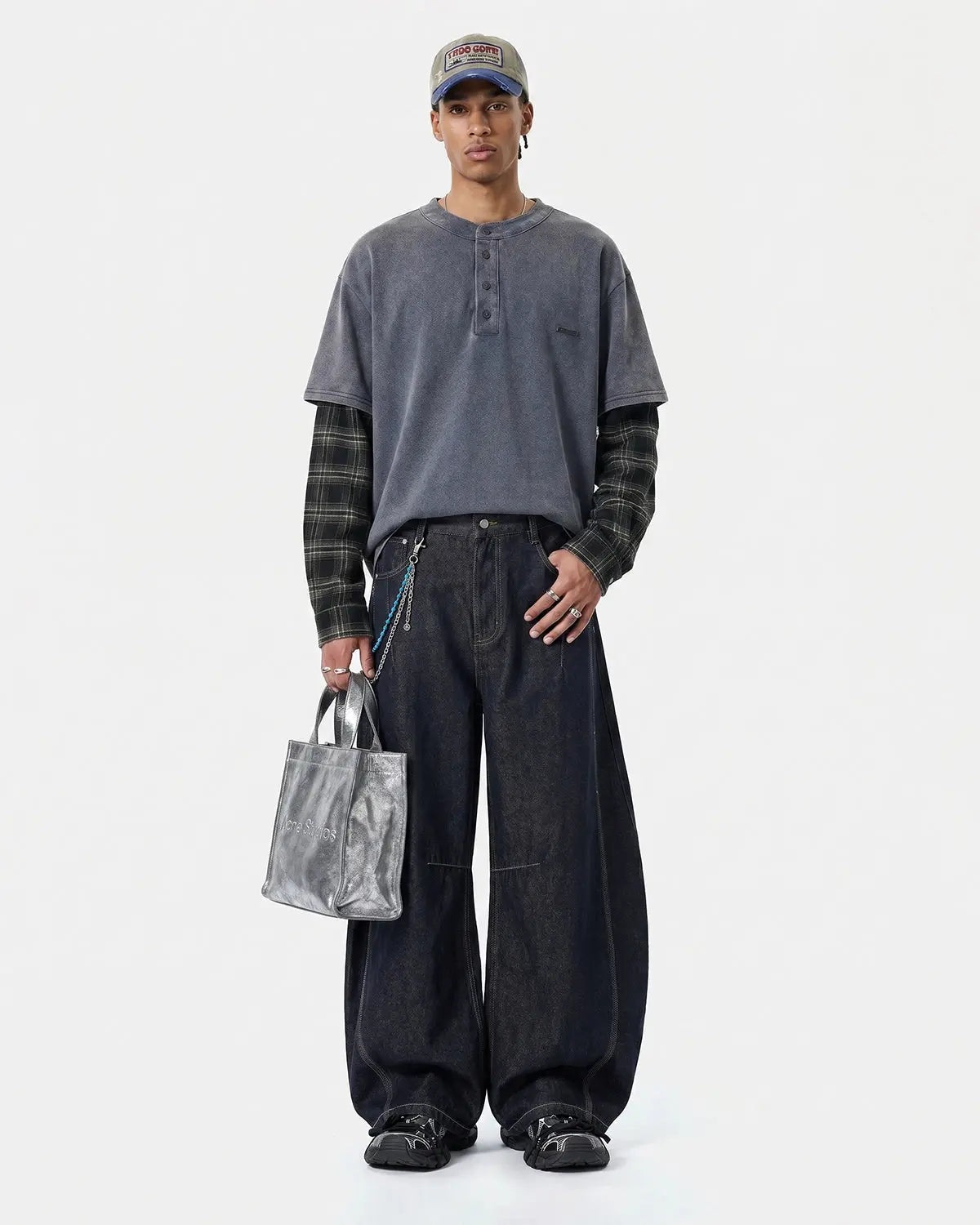 Distressed Plaid Layered Long Sleeve Tees | Flation Streetwear
