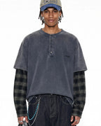 Distressed Plaid Layered Long Sleeve Tees | Flation Streetwear