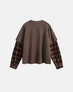 Distressed Plaid Layered Long Sleeve Tees | Flation Streetwear