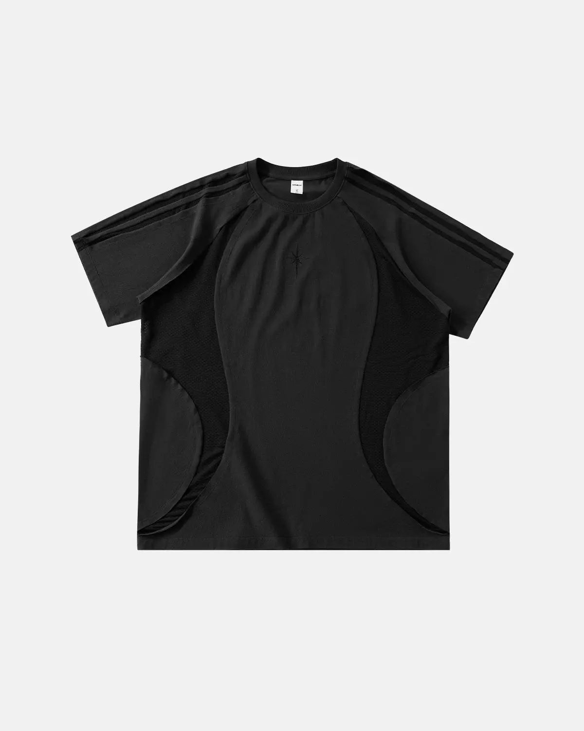 Mesh Patchwork Stitching Embroidered T-Shirt | Flation Streetwear