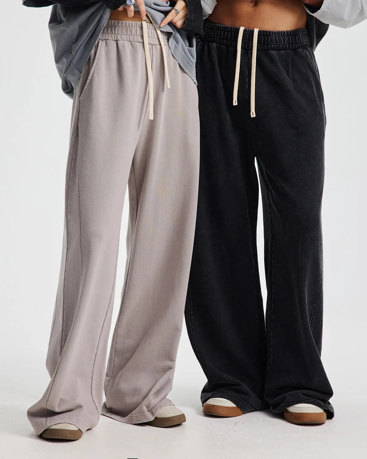 Acid Wash Stitching Straight Leg Sweatpant | Flation Streetwear
