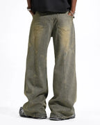 Curved Panel Straight-Leg Jeans | Flation Streetwear