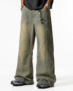 Curved Panel Straight-Leg Jeans | Flation Streetwear