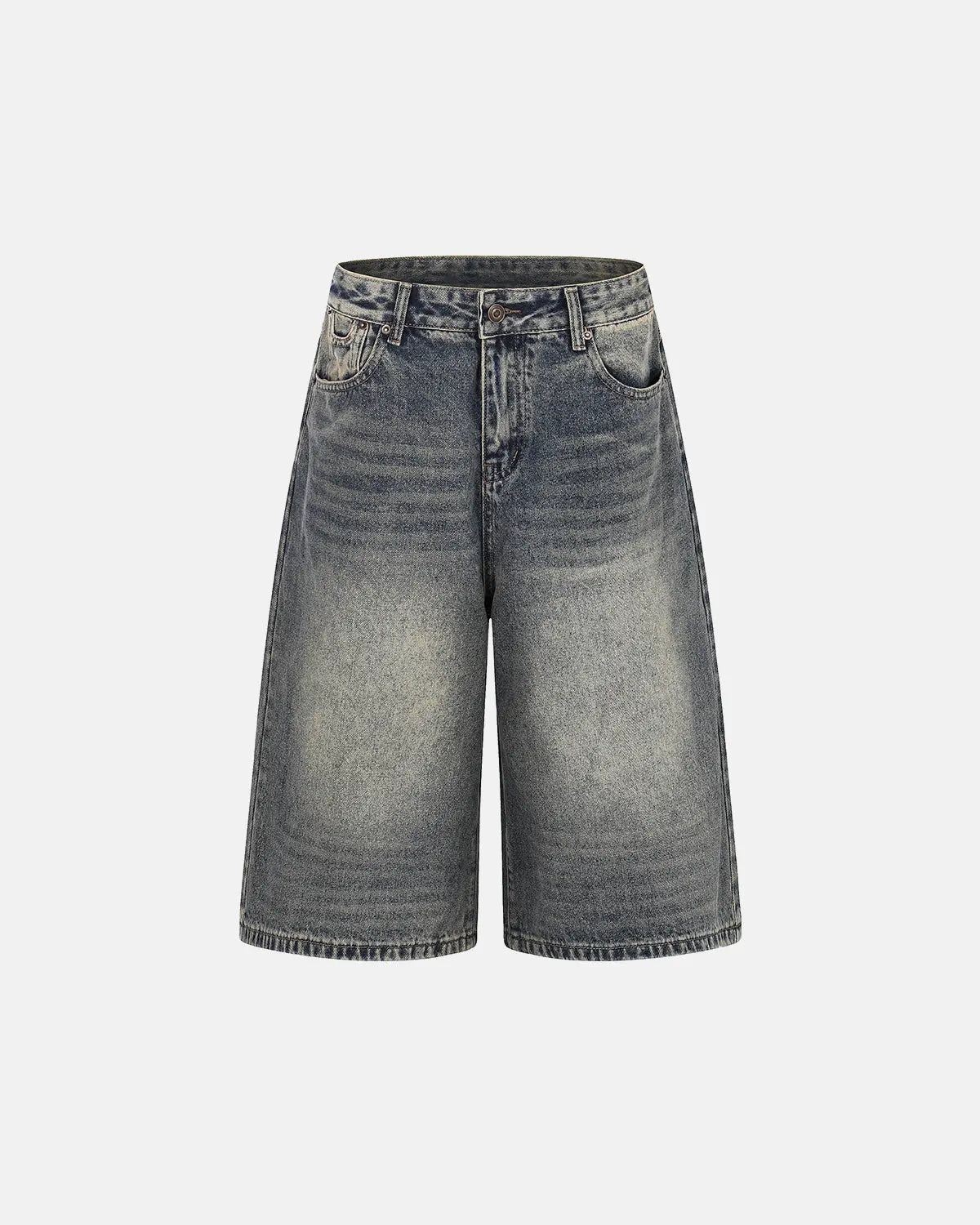 Cinch Back Buckle Acid Washed Jorts | Flation Streetwear