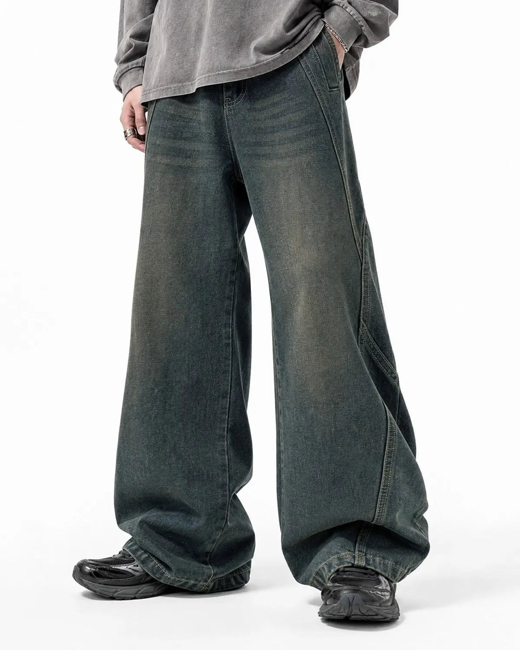 Deconstructed Straight-Leg Jeans | Flation Streetwear