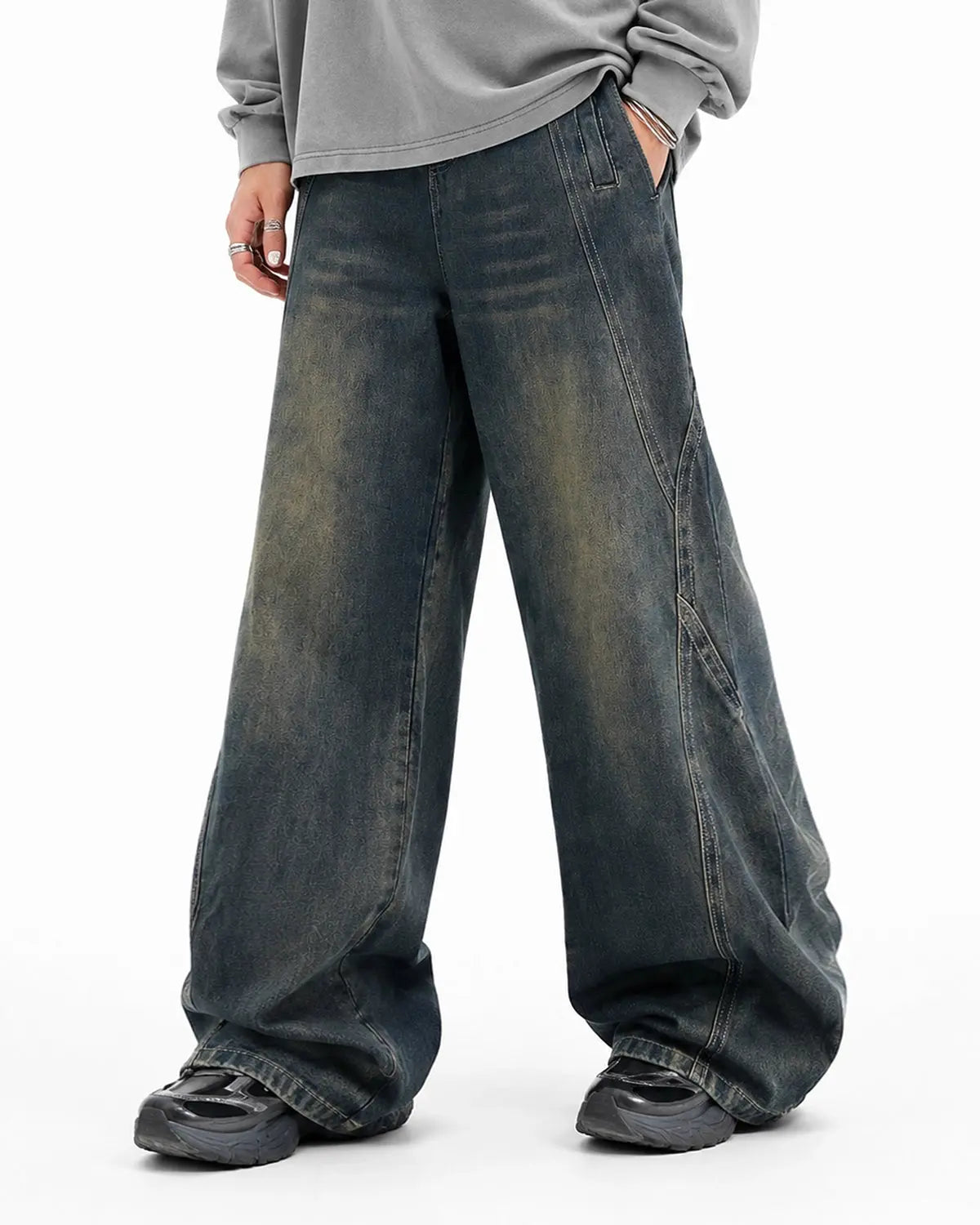 Deconstructed Straight-Leg Jeans | Flation Streetwear