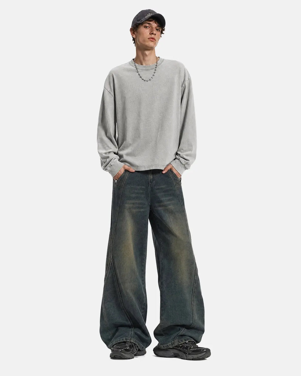 Deconstructed Straight-Leg Jeans | Flation Streetwear