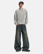 Deconstructed Straight-Leg Jeans | Flation Streetwear