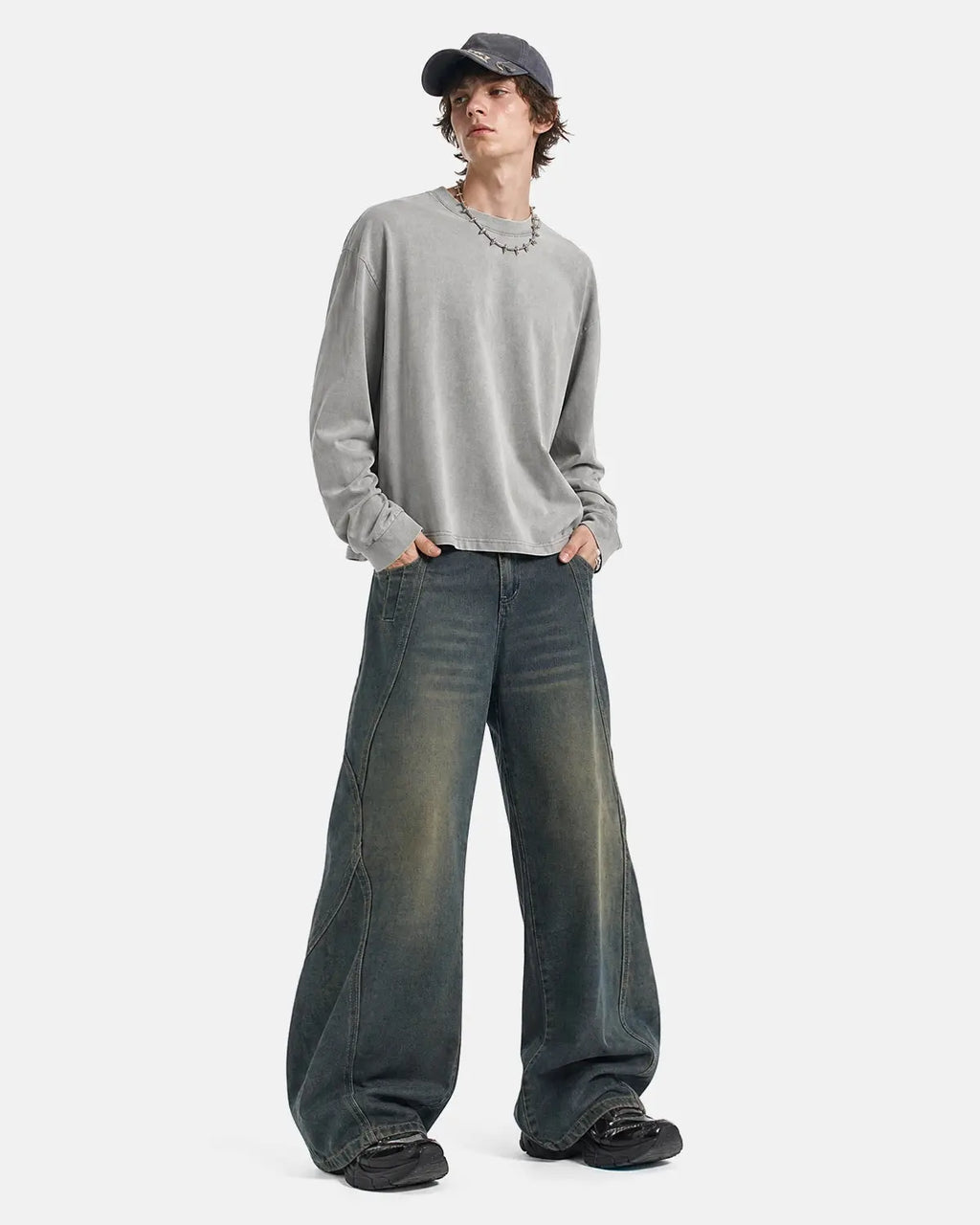 Deconstructed Straight-Leg Jeans | Flation Streetwear