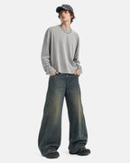 Deconstructed Straight-Leg Jeans | Flation Streetwear