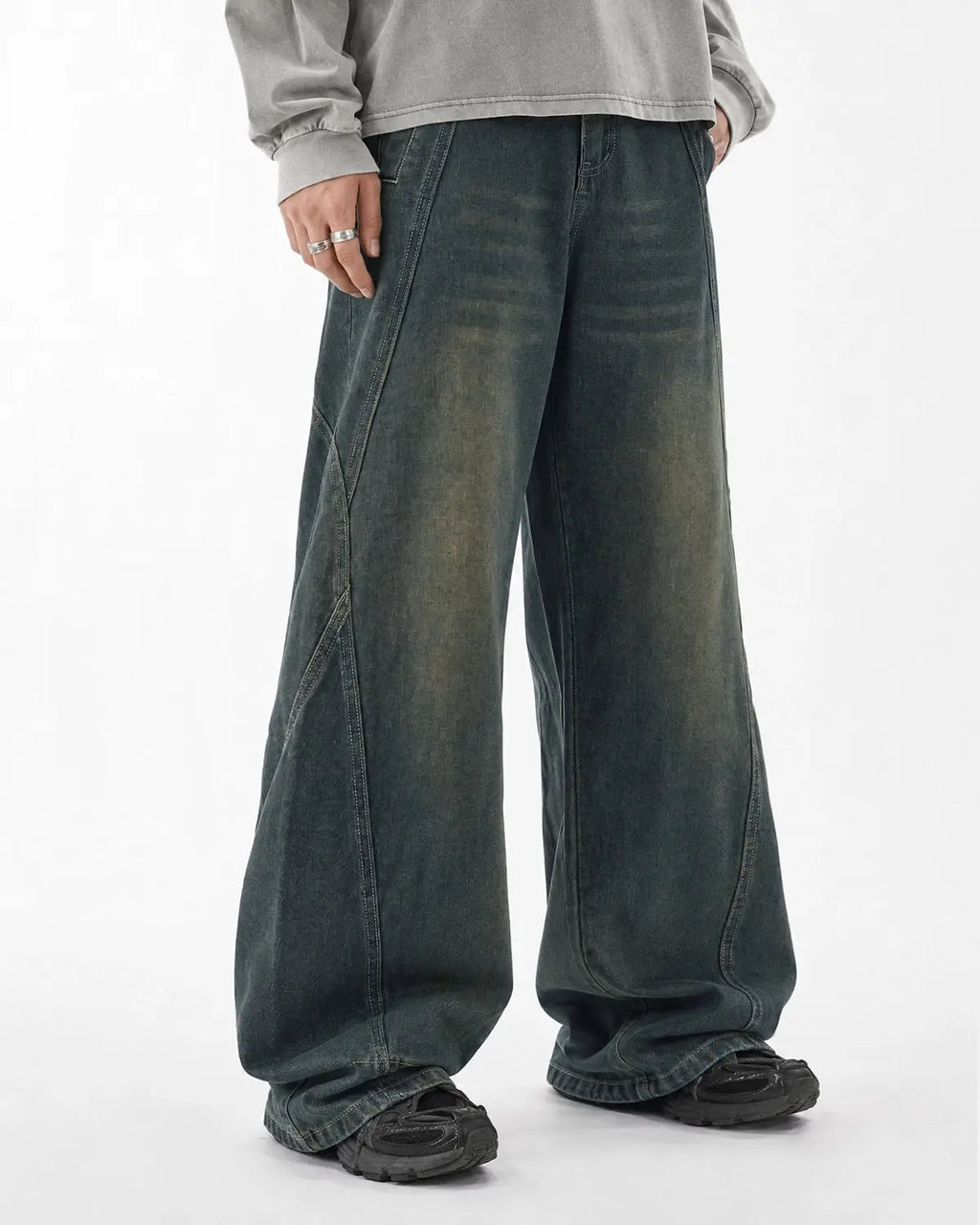 Deconstructed Straight-Leg Jeans | Flation Streetwear
