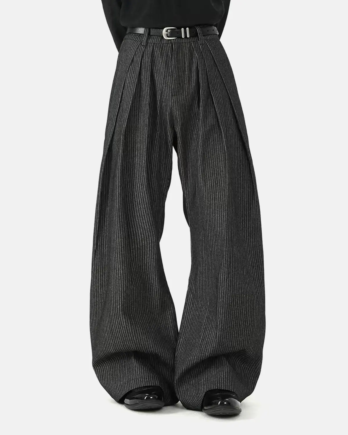 Vintage Pinstripe Pleated Barrel Jeans | Flation Streetwear