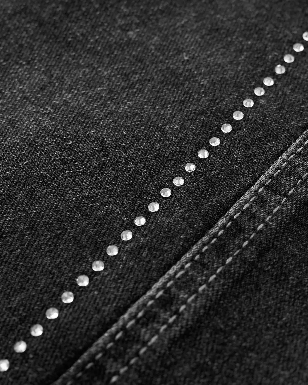 Rhinestone Stitching Barrel Jeans | Flation Streetwear