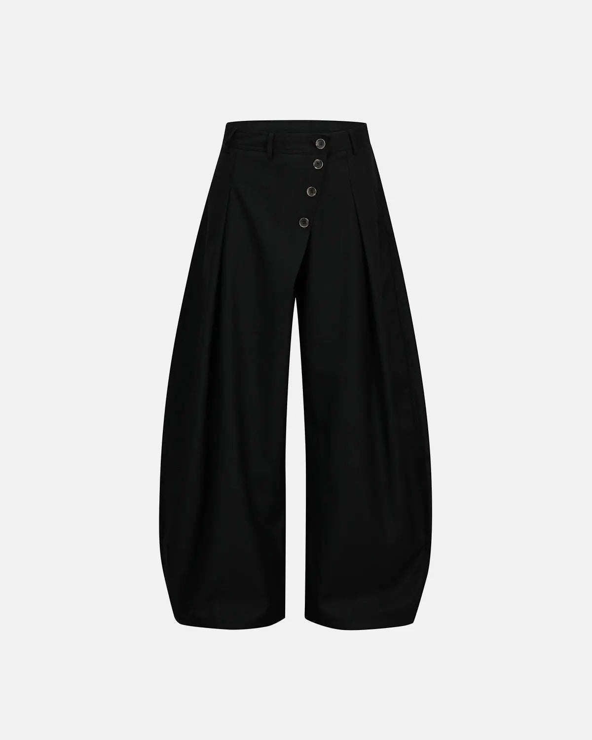 Asymmetric Pleated Barrel-Leg Suit Pants | Flation Streetwear