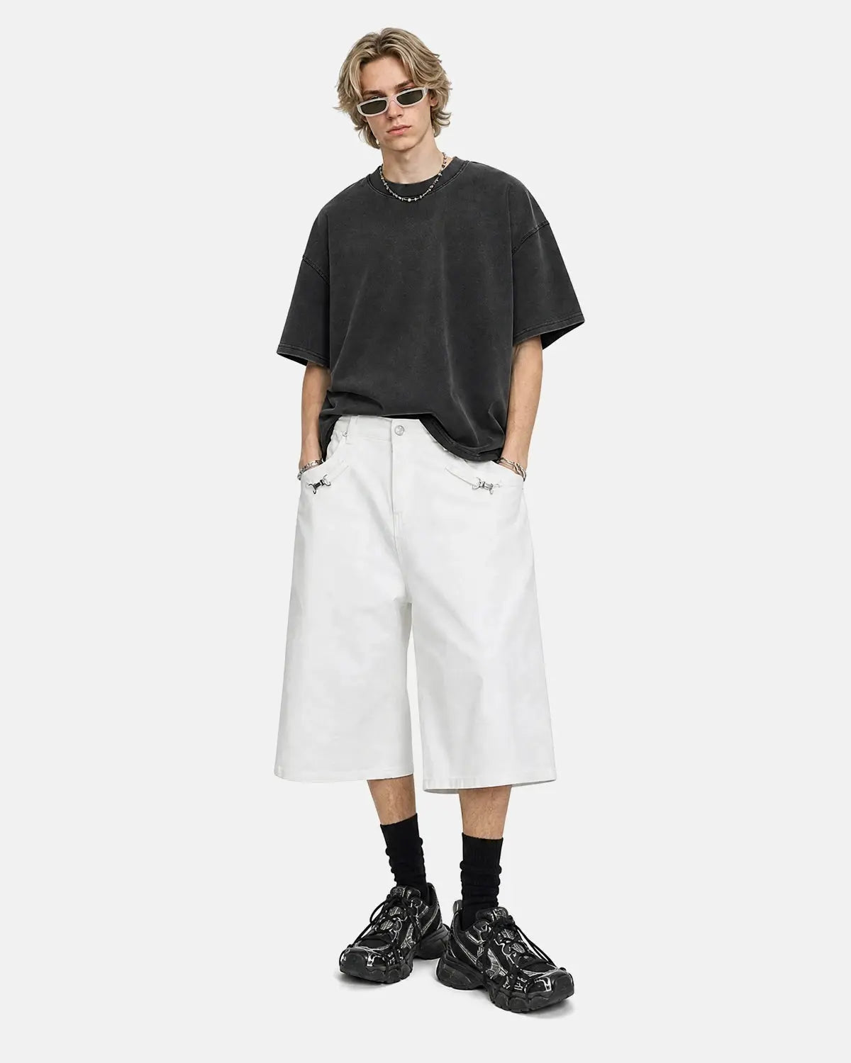 Back Buckle Longline Casual Shorts | Flation Streetwear