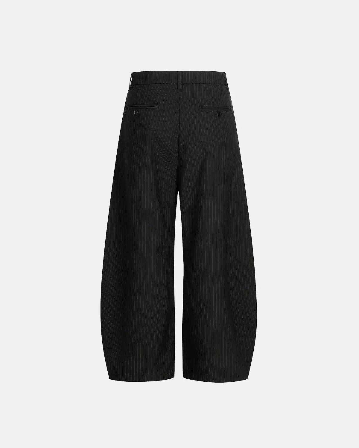 Black Striped Barrel Suit Pant | Flation Streetwear