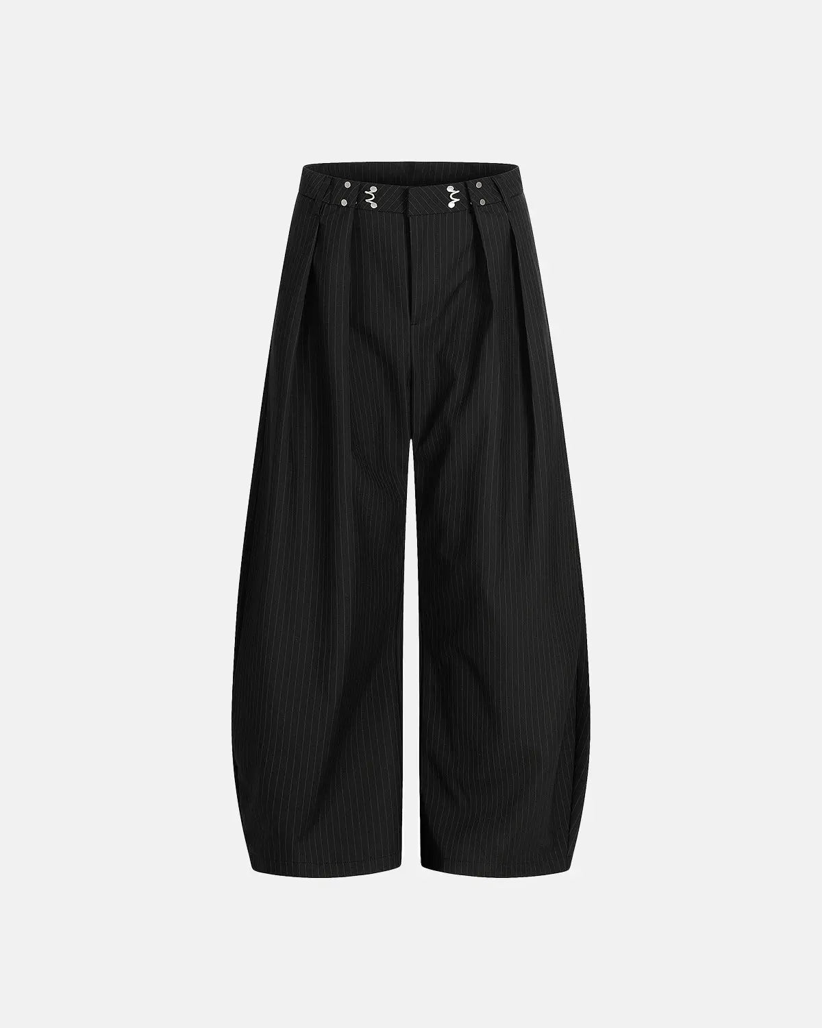 Black Striped Barrel Suit Pant | Flation Streetwear