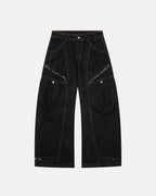 Black Super Barrel Jeans  | Flation Streetwear