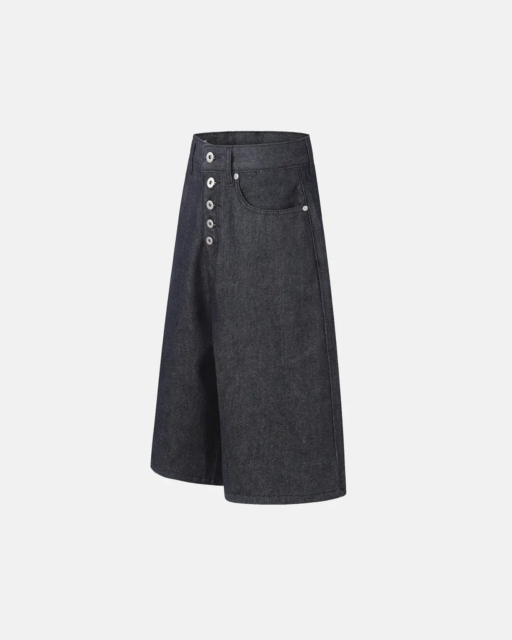 Button Detail Baggy Denim Jorts | Flation  Streetwear