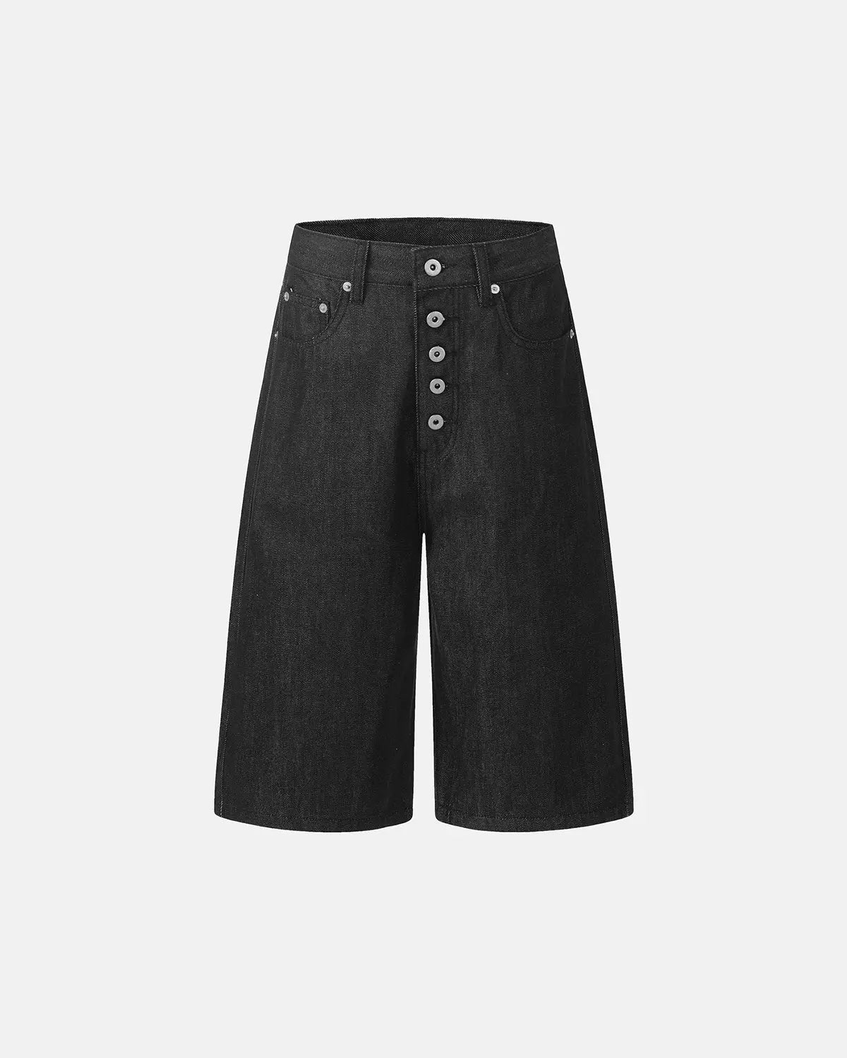 Button Detail Baggy Denim Jorts | Flation  Streetwear