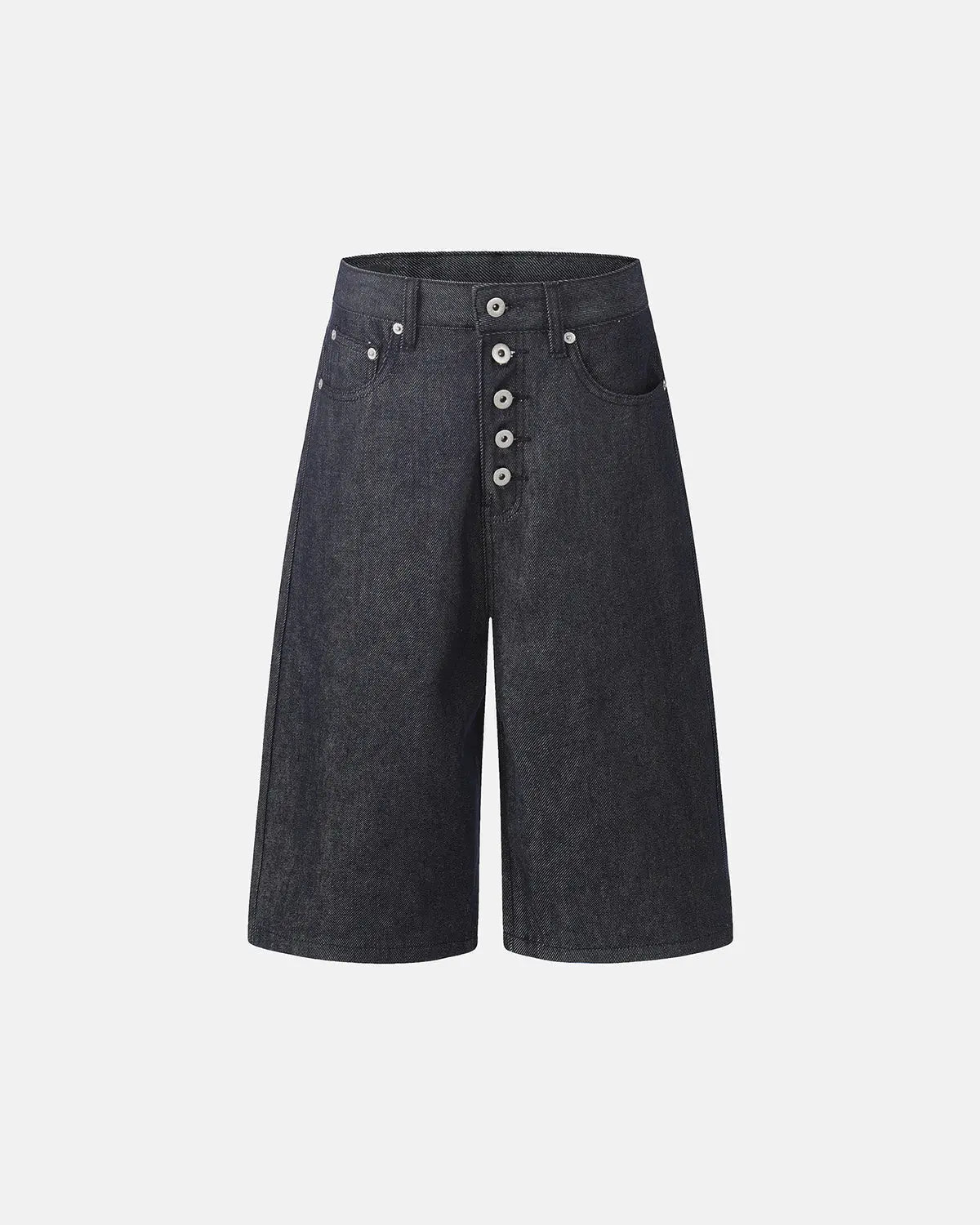 Button Detail Baggy Denim Jorts | Flation  Streetwear