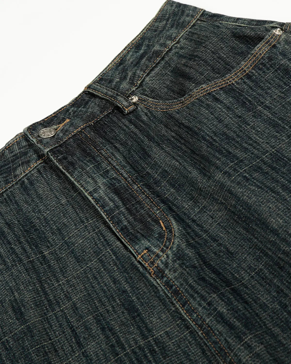 Cinch Back Bamboo Weave Jeans | Flation Streetwear