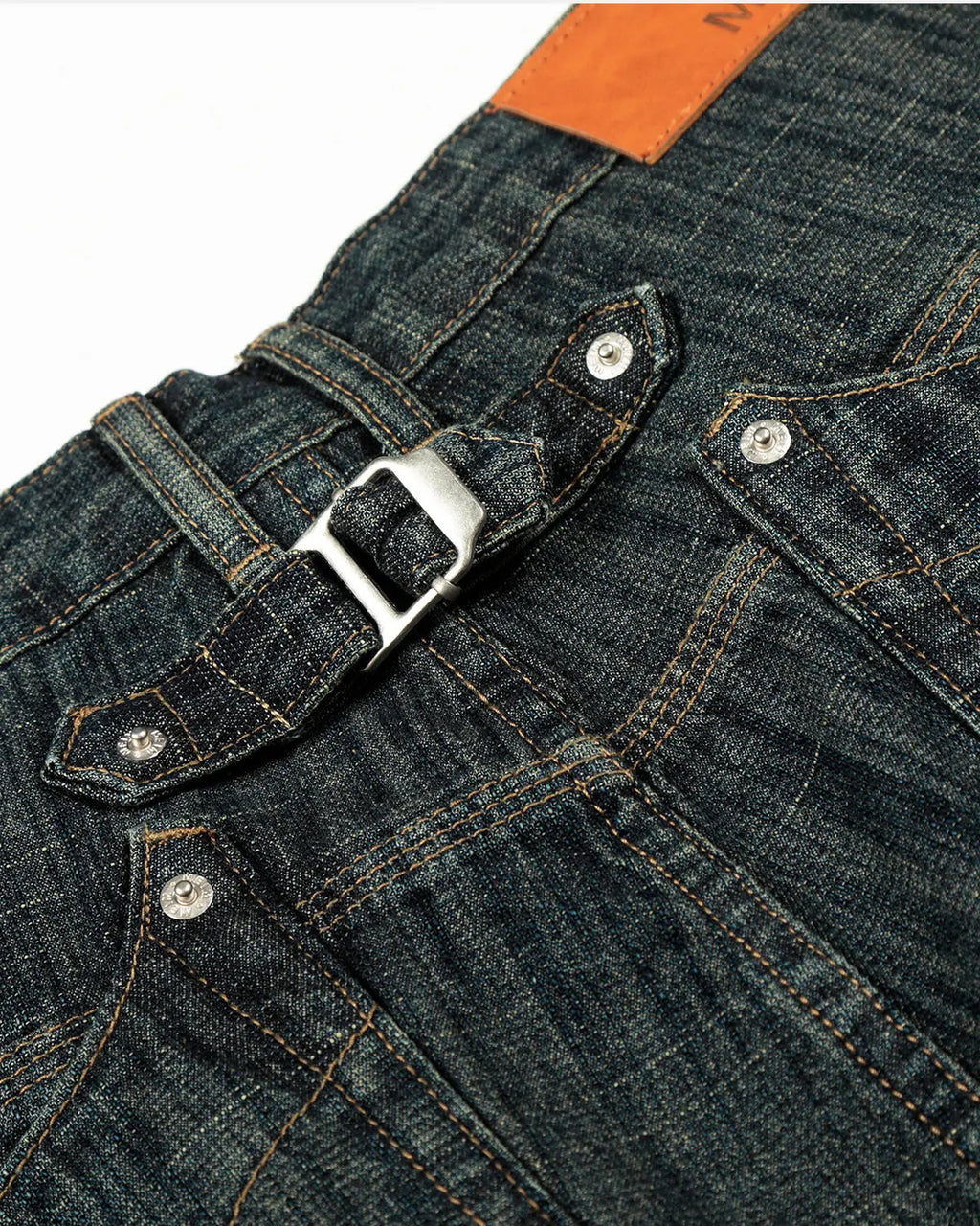 Cinch Back Bamboo Weave Jeans | Flation Streetwear