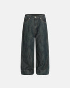 Cinch Back Bamboo Weave Jeans | Flation Streetwear