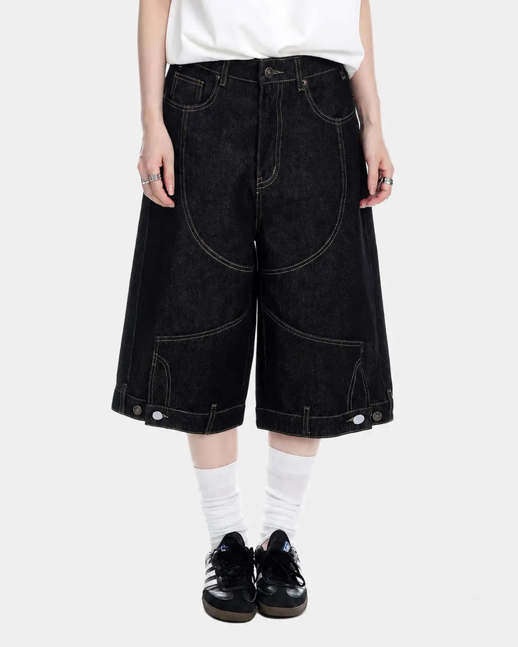 Deconstructed Raw Denim Jorts | Flation Streetwear