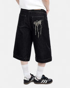 Deconstructed Raw Denim Jorts | Flation Streetwear