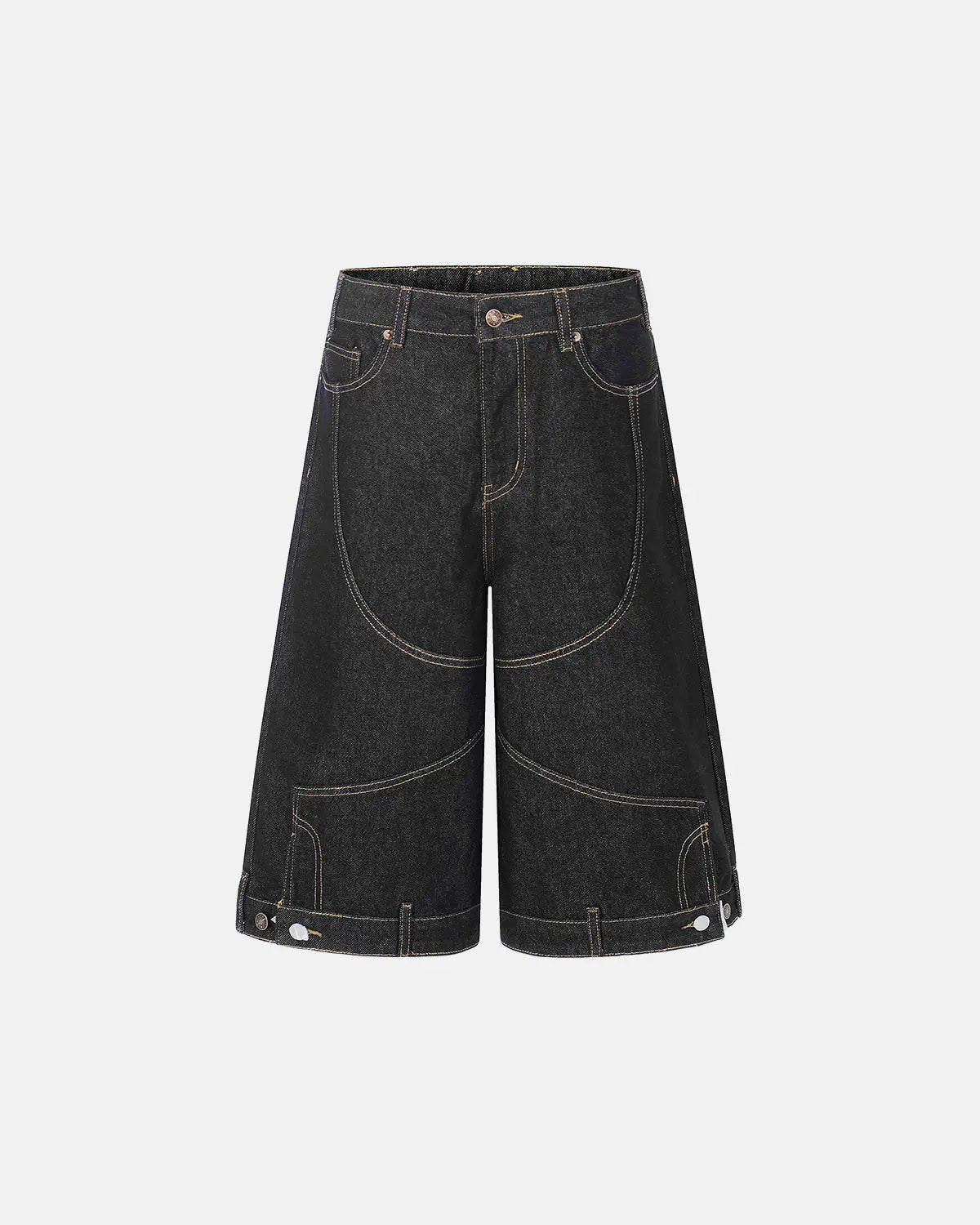 Deconstructed Raw Denim Jorts | Flation Streetwear