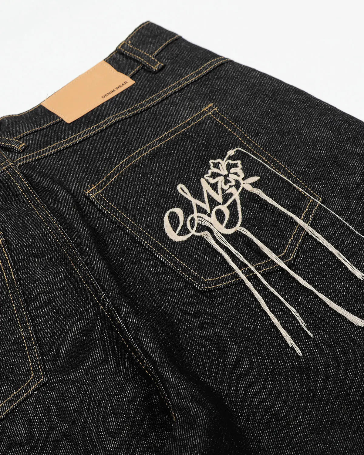 Deconstructed Raw Denim Jorts | Flation Streetwear