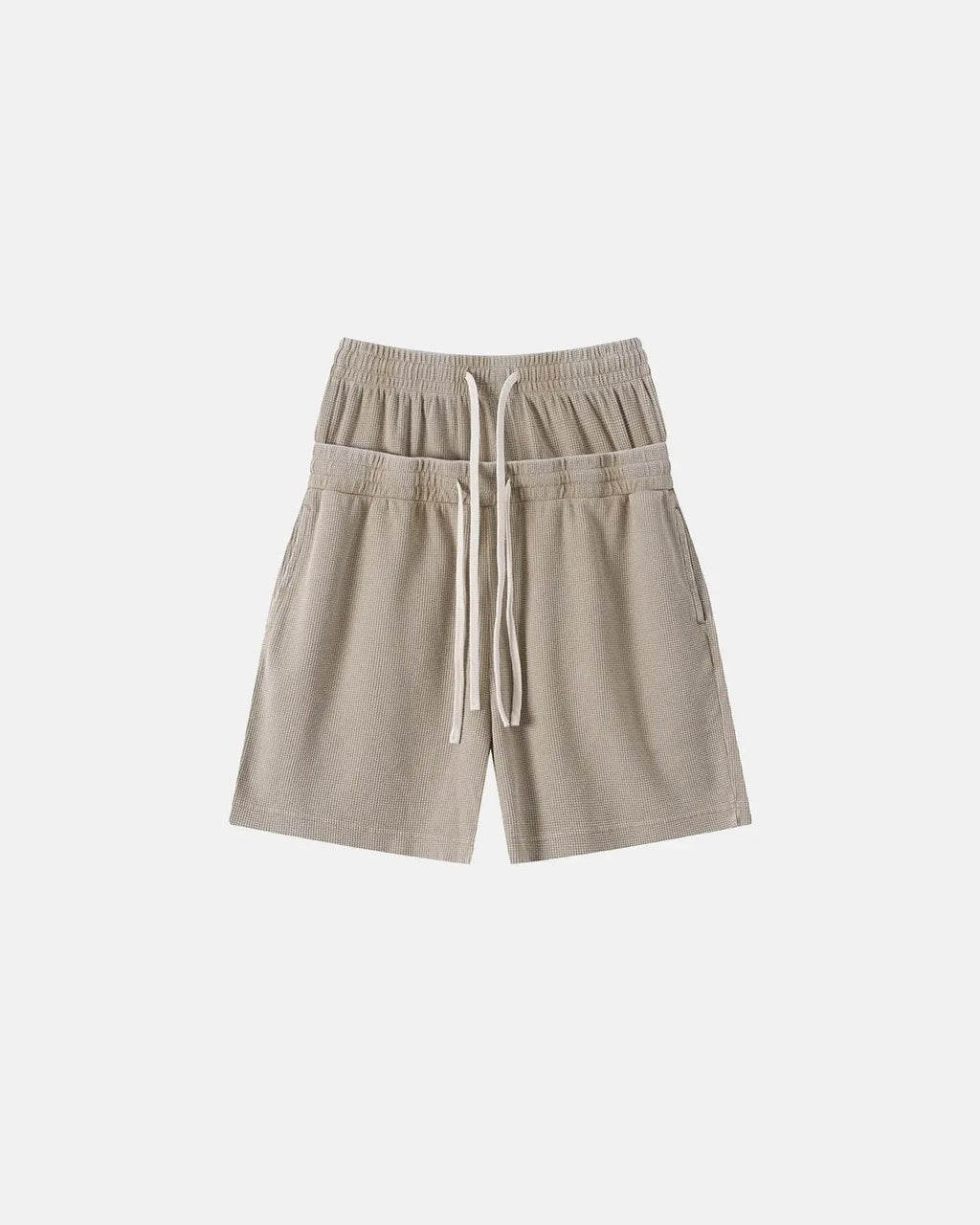 Double Waist Acid Wash Waffle Shorts | Flation Streetwear