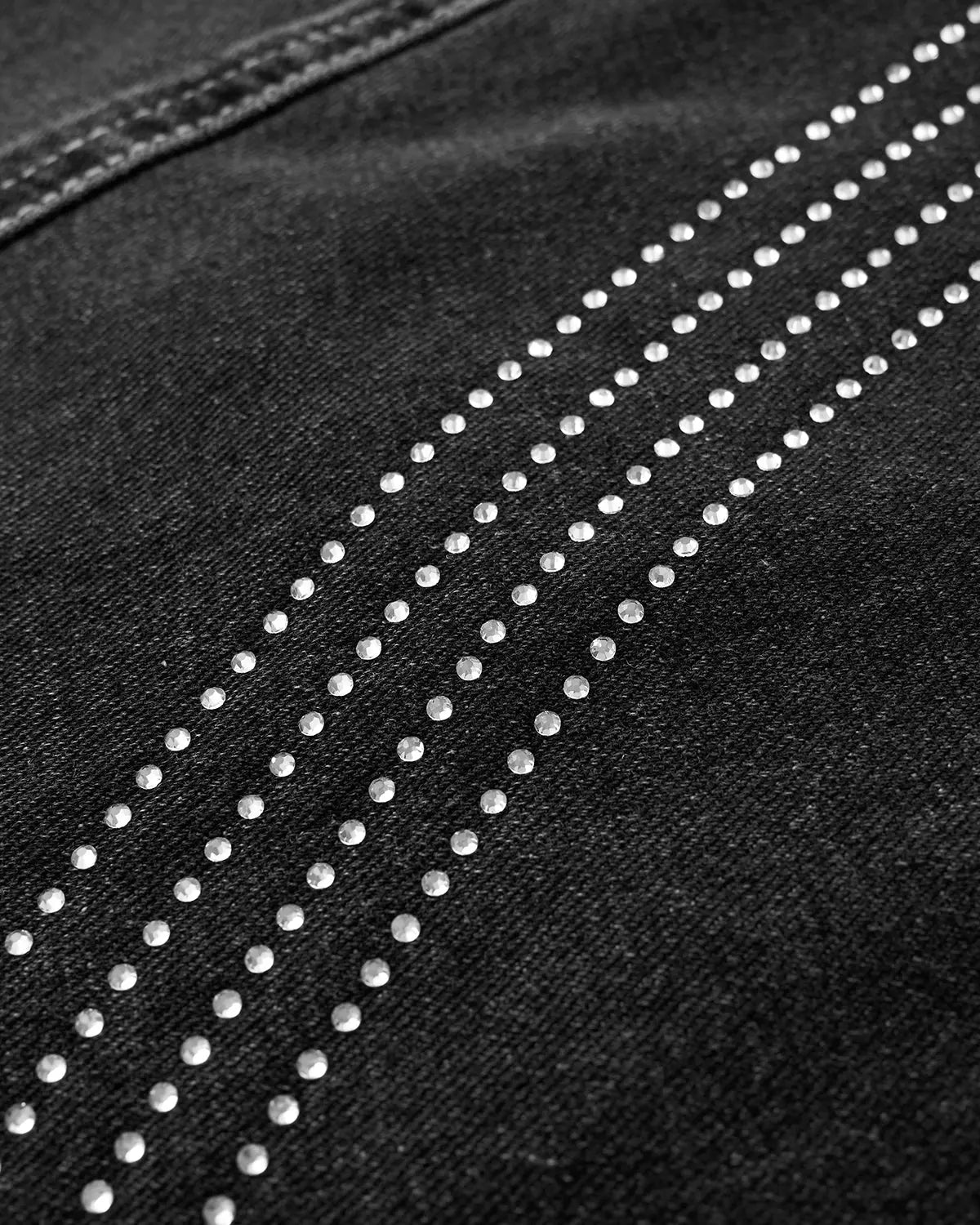 Front Striped Rhinestone Barrel Jeans | Flation Streetwear